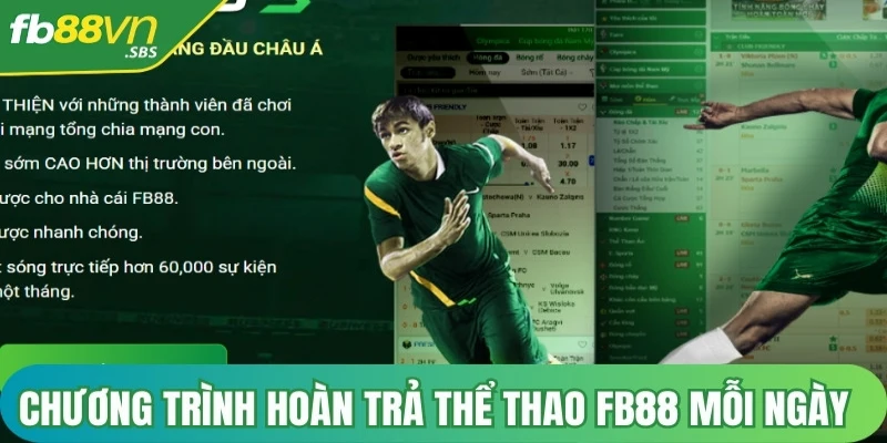 Chương trình hoàn trả thể thao FB88 mỗi ngày lên đến 0.5%