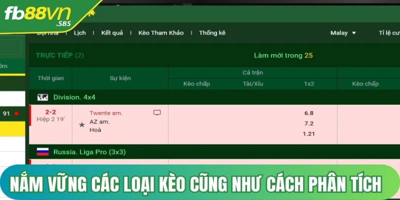 Nắm vững các loại kèo hiệp 1 ở FB88 cũng như cách phân tích trước khi tham gia 