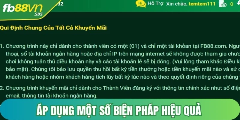  Áp dụng một số biện pháp hiệu quả đảm bảo tận dụng được các ưu đãi từ nhà cái