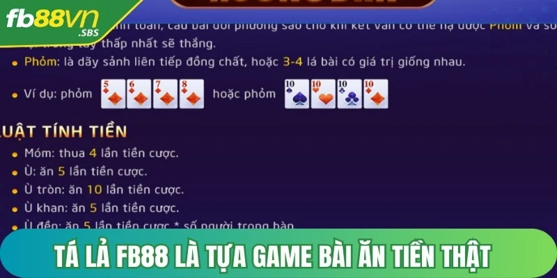 Tá Lả FB88 là tựa game bài ăn tiền thật đầy hấp dẫn