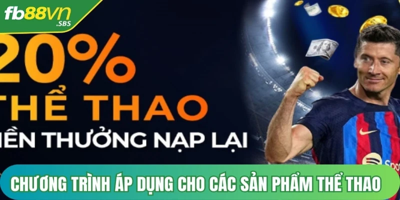 Chương trình tiền thưởng nạp lại lần 3 áp dụng cho các sản phẩm thể thao